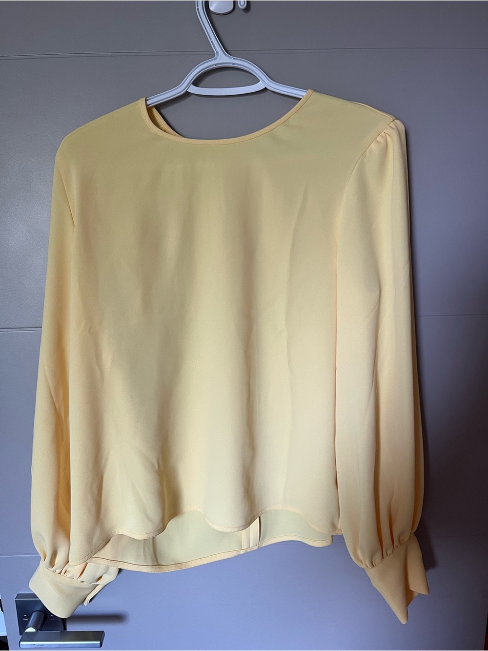 Aritzia Light Yellow Long-Sleeve Blouse - Size medium